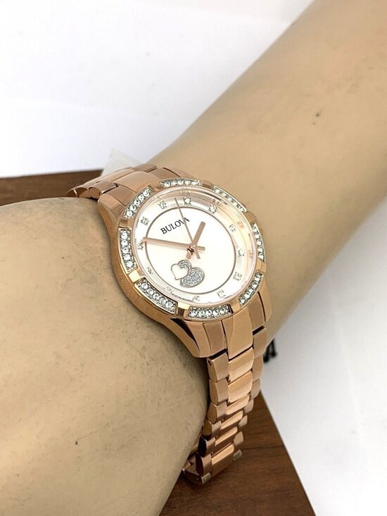 Bulova Womens Watch 98L303 Quartz Mother of Pearl Dial Rose Gold Stainless Steel main image 5